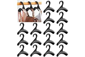 Regerly Handtasche Kleiderbügel Haken Schrank, 16 Stücke Haken für Taschen Rucksäcke taschen aufhänger taschenaufhänger für hängende Rucksäcke Schulranzen Schal Gürtel und Krawatte (schwarz, 16)