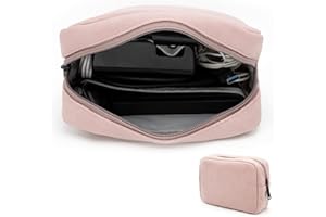 Ruyosn Kabeltasche Klein Kabel Organizer Tasche Wasserdicht Festplattentasche Elektronische Tasche Elektro Organizer Cable Bag Elektronik Zubehör Organisator Kabel, Rosa