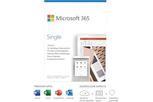 Microsoft 365 Single | 1 Nutzer | Mehrere PCs/Macs, Tablets und mobile Geräte | 1 Jahresabonnement | Box