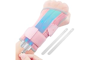 CURECARE Tutore Polso 2 in 1, Nuova Polsiera Ortopedica Aggiornata con 2 Piastre e Molle in Acciaio Sostituibili, Tutore Polso Tendinite Regolabile per Tunnel Carpale, Artrite (S/M, Sinistra)