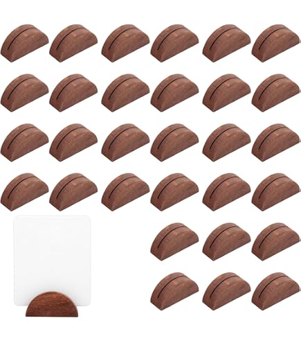 20 Pièces Supports Photo Carte Bois Naturel Rustique - Porte Menu Mariage Et Anniversaire