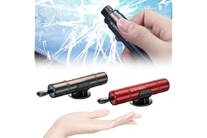 ZUOQIANG 2pcs Safety Hammer & Seat Belt Cutter, Car Safety Hammer，Car Safetyhammer Window Breaker with Test Glass, Hammer Seat Belt Cutter with Holder - Emergency Escape Tool for Rescue, Disaster