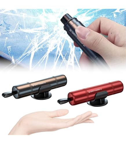 Brise-vitre Et Coupe-ceinture 2 En 1 Pour Voiture - Marteau De Sécurité En Acier Tungstène - Accessoire De Sécurité Rouge/noir