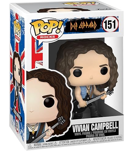 Funko Pop! Rocks: Def Leppard - Rick Savage - Figura In Vinile 9,5 Cm - Da Collezione, Regalo Ufficiale Per Fan Della Band