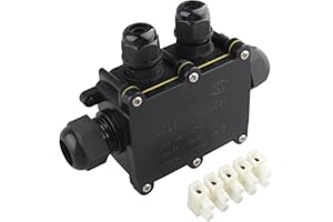 Futheda Boîtier de dérivation étanche IP68 4 sorties, Pour branchement de lumières en extérieur, Installation sous le sol, Protection des câbles de 5-1