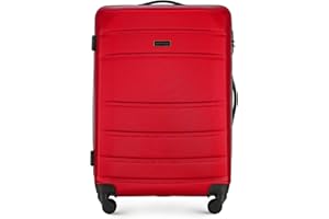 WITTCHEN Valigia Media Trolley Valigia Rigida in ABS Valigia Bagaglio Valigie con 4 Ruote Serratura a combinazione Maniglia telescopica Globe Line rosso Ryanair/ITA Airways/easyJet/Wizz Air