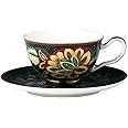 Eplze Vintage Tea Set, Bone China Cup and Saucer Set, 7.2oz Cup with Saucer - Elegant Peacock/Flower Series (Cup & Saucer Set)