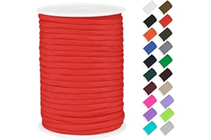 ‎CAMAL CAMAL Paracord 4mm Polypropylenseil 7-Strang Core 30m Starke Schnur Paracord Armbänd Schnur Reißfest Utility Seil 4mm Hält bis zu 70kg, Seile für Camping, Zeltspanner (Rot)