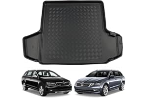 NOMAD Boot Liner for Skoda Octavia 2013-2020 [Estate] Recyclable Plastic (PE) Boot Floor Upper Position Tailored Fit Floor Guard Tray Black Fitted Dog Friendly Waterproof with Raised Edges