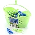 Hangerworld Plastic Peg Basket 36 Green Blue Pegs Clothes Garment Laundry Washing Line.