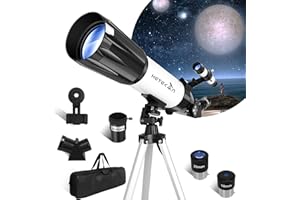 HETEKAN Teleskop, Teleskop Astronomie,80 mm Öffnung und 600 mm Brennweite Refraktor Teleskop für Erwachsene Kinder und Einsteiger Reiseteleskop mit Tragetasche, Handy-Adapter