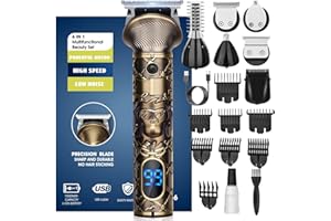YIDON Haarschneidemaschine Profi, Barttrimmer Herren Set, Rasierer Herren Elektrisch USB Schnellladung, Nasenhaartrimmer Präzisionstrimmer T-Klingen Trimmer Bartschneide Körperhaartrimmer 6 in 1