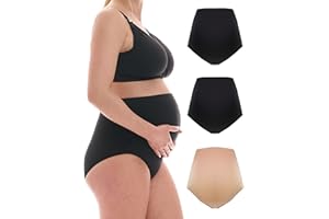 Herzmutter Bragas Premama - Algodón - Braguitas Embarazada - Bragas de Maternidad - Ropa Interior para Futura Mamá - Set de 1 y 3-5100