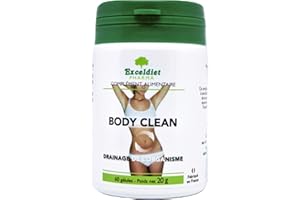Detox Puissant - Élimination des toxines & Rétention d'Eau - Nettoyage du côlon - Foie et Intestin & Purification Detox aux Plantes - Body Clean 60 Gélules & Made in France by Exceldiet Pharma