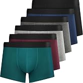 QINCAO Men's Boxer Shorts, Pack of 6, Without Logo, Comfortable Cotton | Premium Cotton, Soft Edges Without Hems, Slim Fit, N