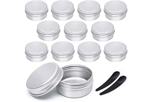 GAUATO 12 Stück Aluminium Döschen 10ml, Mini Cremedosen zum Befüllen mit Deckel, Leer Rund Lippenbalsam Behälter Reise Salbentiegel, Salbendosen Kleine Tiegel für Lotion, Creme, Mini-Kerzen, Kosmetik