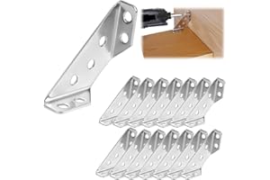 Flintronic 12 Pezzi Staffe Angolari in Acciaio Inossidabile, Connettore per Mobili, Cunei di Fissaggio, Rinforzo Triangolare Squadrette Angolari, per Mobi Sedie Librerie Finestre Porte(Senza Viti)