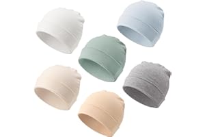DRESHOW 6 PCS Bebé Beanie Sombrero para Unisex Gorro de Recién Nacidos Niño Pequeño Sombrero Hospital Cálido para Bebés Niños y Niñas de 0-24 Meses