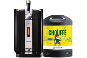 PerfectDraft – Pack Tireuse À Bière + 1 Fût Chouffe 6L – Machine Pression À Domicile – Refroidissement À 3°C – 30 Jours Fraîcheur – Écran LED Température – Idée Cadeau Amateur Bière