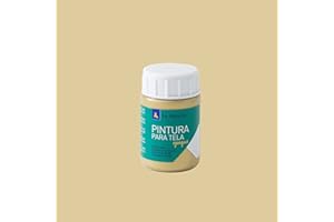 Pintura para Tela Opaque Metalizada Tom-14 Oro Real 35ML La Pajarita, Pintura de aplicación directa sobre tela