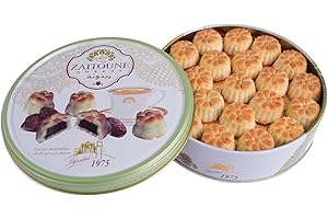 Zaitoune Date Maamoul - 250 g | Middle Eastern Buttery Date-Filled Biscuits in a Beautiful Gift Tin | Luxury Authentic Arabic Pastry with Dates | Traditional Recipe & Handmade in Turkey