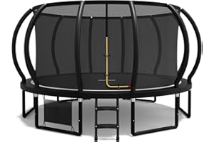 ‎FLAMAKER Flamaker Trampolin Outdoor Ø 228/305/366/427cm mit Zweilagiger Schutznetzpfosten, Stabile Rahmenkonstruktion, Wetterfest und rostfrei, Gartentrampolin für Kinder & Erwachsene Belastbarkeit 150kg