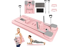 panthem Pilates Board for Women Home Workout, Foldable Pilates Reformer Board Set for Sculpting Abdominal Muscle, Ab Core Trainer, Multifunctional Reformer Pilates Machine for Body Fitness