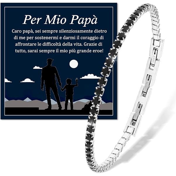 Remo Gammella Gioielli Bracciale Uomo Donna Tennis Argento 925 bagnato in Oro Bianco e Zirconi Rainbow Multicolor a taglio diamante da 2 mm. Misura regolabile da 17 a 21 cm