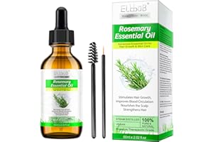 ELBBUB Ätherisches Rosmarinöl für Kopfhaut und Haar, stärkendes Öl für die Pflege der Kopfhaut, stärkt das Haar, stimuliert das Haarwachstum für Männer und Frauen 60ml