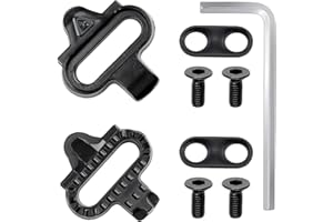 LOCKGO Bike SPD Cleats, Strong Bicycle Shoe Clips Self-Locking Pedal Cleat for Spinning Indoor Outdoor Cycling Mountainous Bikes Men Women Compatible with Shimano Pedals, Free Installation Tool Included