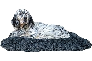 MaxCor Coussin Chien Déhoussable - Mémoire de Forme et Orthopédique - Préserve Les Articulations - Ne se Déforme Pas et Lavable en Machine - Rectangulaire Grand Anthracite - Marque Française