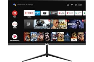 TuTu Smart Monitor de 25 Pulgadas Full HD, Monitor TV Powered by Android, Altavoces Incorporado, Chromecast Built-in, WiFi, Bluetooth, Google Play Store, Netflix, Prime Video…