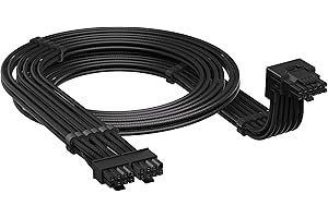 Corsair Type 5 PSU 90° 12V-2x6 GPU Power Cable – For NVIDIA GeForce RTX Graphics Cards, Easy Connection, Ultra-Flexible, Thermal Protection – Style B