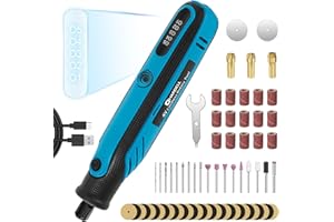 HARDELL Akku Mini Multifunktionswerkzeug, 4V Rotationswerkzeug Set mit 5 Gang(Max 18000U/min), Digitalanzeige Gravurwerkzeug mit 69 Zubehör zum Bohren, Gravieren, Polieren, Schleifen, Schneiden -Blau