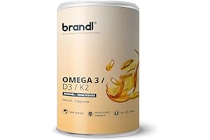 ‎BRANDL Vitamin D3 K2 Omega 3 Premium Kapseln | brandl® Made in Germany mit Fischöl Omega 3 aus der EU | Optimiert für Sportler | 120 Kapseln