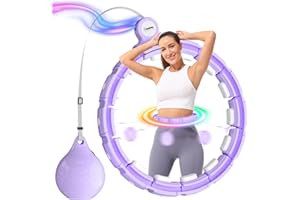 Cozylady Smart Weighted Hula Hoop per Adulti con Effetti Luminosi LED Colorati o Versione Standard, Cerchio Hula Hoop da 121 cm con Palla Ponderata, Resistente e Silenzioso, Ideale per Dimagrire.