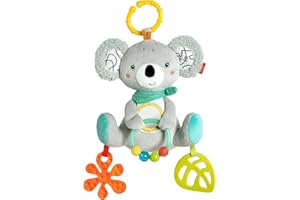 Fehn Activity-Koala - Jouet de motricité pour bébéPour poussette, berceau et coque bébé – Pour mordre, saisir et produire du bruit – Jouet pour bébés et enfants à partir de 3 mois
