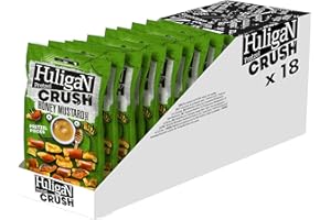 Huligan Pretzel Crush, Spuntino Pronto da Mangiare, Aromatizzato in Salsa di Senape al Miele, 18 x 65 Grammi