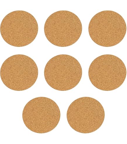 Com-four® 18x Dessous De Verre En Liège Pour Boissons - Dessous De Verre Rond - Dessous De Verre En Liège - 10 X 0,3 Cm (18 Pièces - Rond