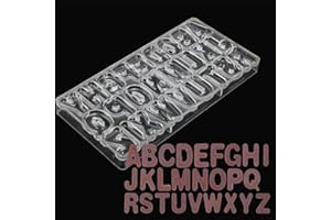 VALINK lettres Forme Moule à barre de chocolat en polycarbonate, DIY fait à la main Pâtisserie Cookie Jelly Bonbons Moule Moule Bac à Moule pour gâteau d'anniversaire Poêle de cuisine cuisson Fournitures