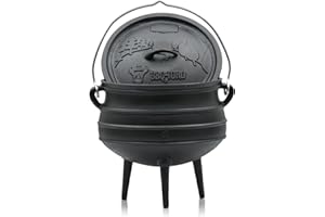 BBQ-Toro Potjie Marmite de Sorcière en Fonte Avec Pieds 8 L | Casserole à Barbecue, Pot à Potjie | Four Néerlandais