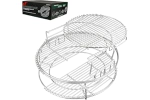 DOLAMOTY Replacement Expander Rack Kit for Big Green Egg Large Accessories, Rack for Eggspander for BGE 5 Piece Kit Conveggtor Basket 304 Stainless Steel with Removable Cooking System Expander Rack