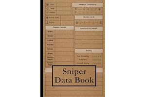 Sniper Data Book: Simple Long Range Shooting Log Book for Recording Equipment Data, Firearm and Target Diagrams | Perfect Gift For Shooters and Hunters, 120 Pages