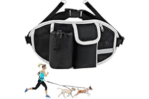 ABOVE ZERO Borsa Addestramento Cani, Sacchetto di Allenamento per Cani con Ampia Cintura di Sostegno per la Schiena, Borsa per Cibo per Cani,Cintura Regolabile, per L'addestramento del Cane da Passeggio (Nero)