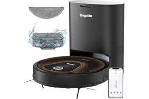 Bagotte Robot Vacuum and Mop with Self-Empty Station, 30-Day Capacity,3500Pa, Gyro Navigation, Carpets Auto-Boost, 150mins Run-Time, APP/Alexa, Perfect for Carpets Pet Hair (Upgraded Series 950Max)