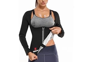 KUMAYES Tuta Sauna Dimagrante Donna Maglietta per Sudare di Sudorazione Manica Lunga Tute Dimagranti Sportive Allenamento Abbigliamento Palestra