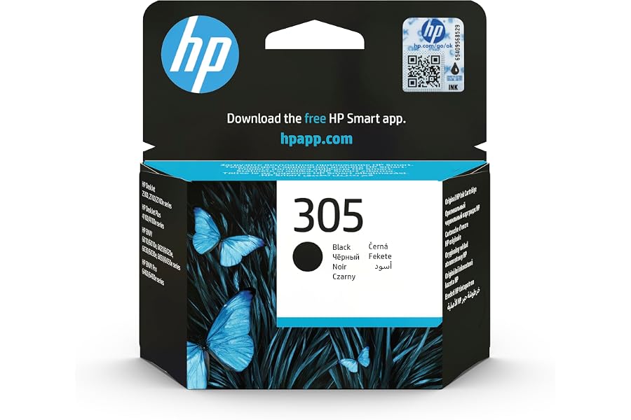 HP 305 Noir, Cartouche Encre Originale | Compatible avec la gamme DeskJet 2700, 4100, gamme Envy 6020, 6030, 6420, 6430, 120 