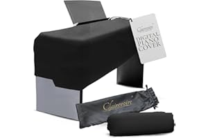 CLAIREVOIRE Digital Piano Cover for YAMAHA P225 / P223 / P145 / P143 / P125a / P125 / P115 / P105 / P45 / Kawai ES120 | PX150 and others | [Waterproof] 52.4 in x 11.8 in | Leatherette