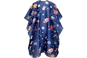 JANYUN Kinderhaarschneideumhang, professioneller Kinderfriseurumhang mit Cartoon-Muster, Schürze mit verstellbarem Verschluss für Kinder, Friseurbedarf für Kinder