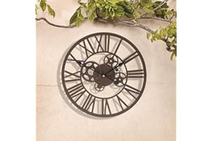 Garden Mile Garden Clock Outdoor Waterproof Skeleton Clock Durable Garden Wall Ornaments Outdoor Open Faced Clocks Kitchen Décor Home and Graden Big Wall Clocks